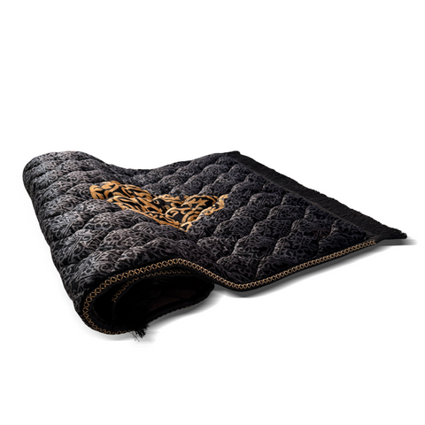 Noir Crest Serenity - Premium Quilted Prayer Mat