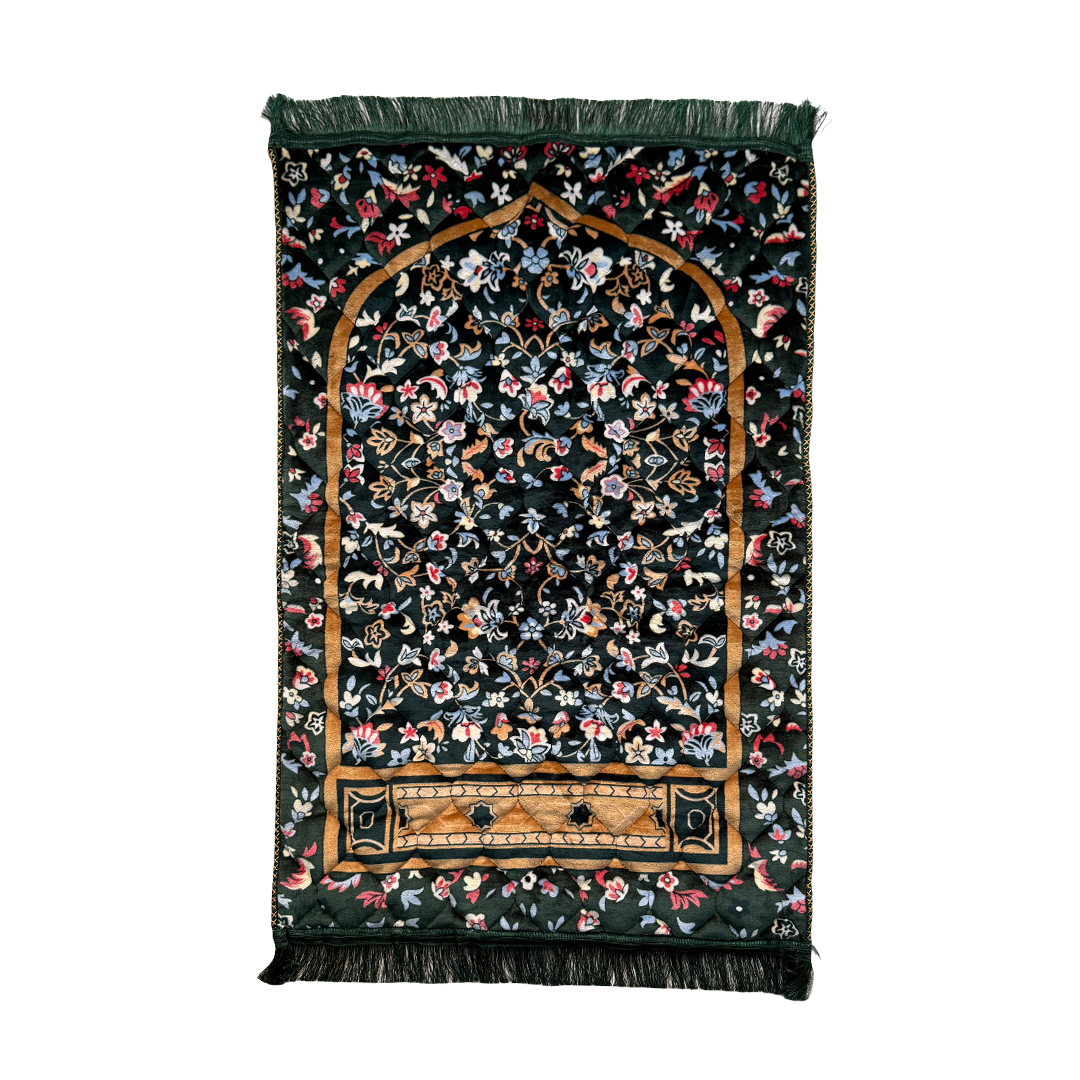 Emerald Paradise Blossom - Premium Quilted Prayer Mat