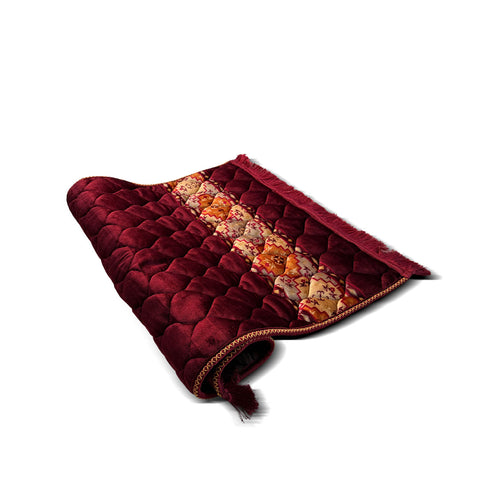 Crimson Crest Serenity - Premium Quilted Prayer Mat