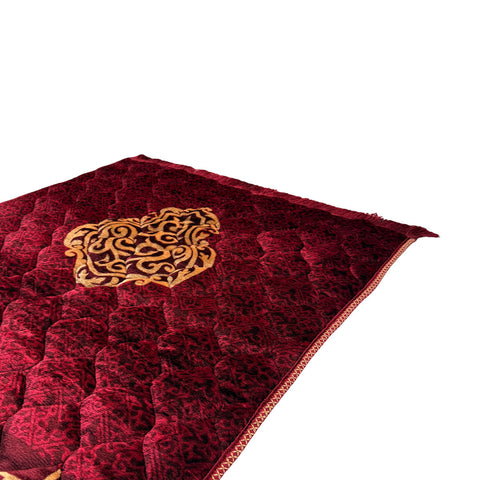 Crimson Crest Serenity - Premium Quilted Prayer Mat